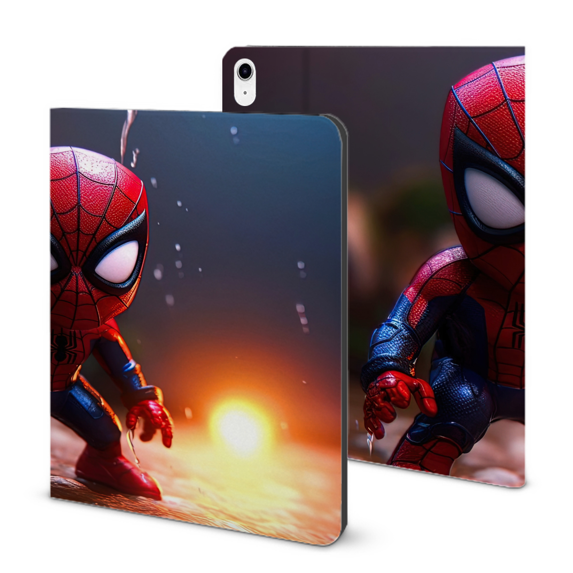 （画像用） Spider Man スパイダーマン IPad ケース ブック型 PUレザー TPU 耐衝撃 軽量 薄型 ペン収納なし 全面保護 IPad 各モデル対応